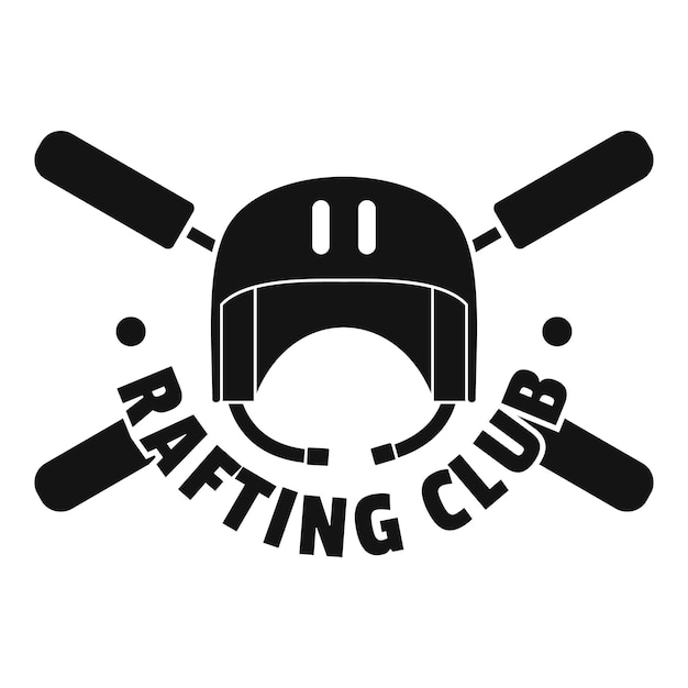 Rafting-club-helm-logo einfache illustration des rafting club-helm vektor-logos für webdesign isoliert auf weißem hintergrund