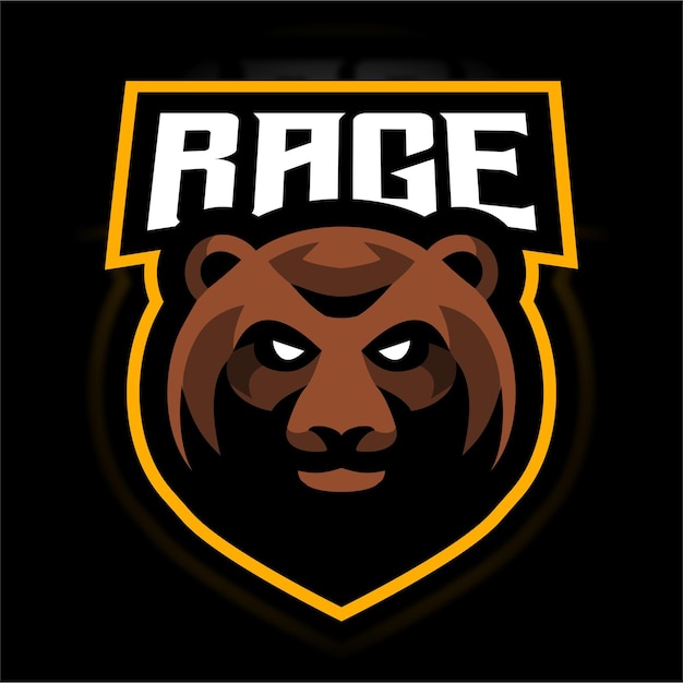 Rage bear e sport gaming logo vorlage