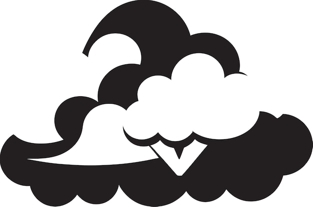 Vektor raging gale angry black cartoon cloud brooding tempest angry cloud icon design (angry gale angry ist eine schwarze zeichentrickfilm-wolke, die sich über einen sturm bewegt)