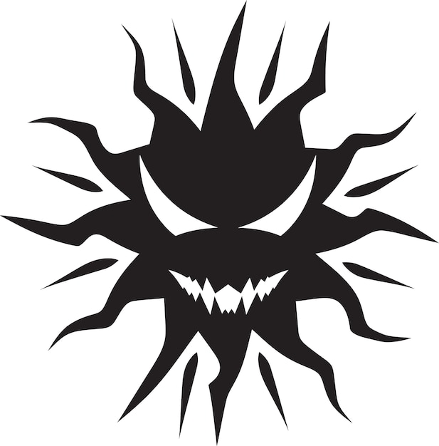 Vektor raging radiance suns wrath in vector design eclipse of anger icon des black sun-logos