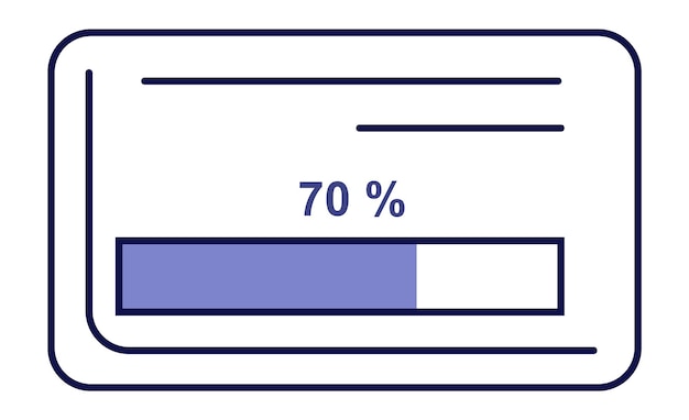 Rahmen für den Fortschrittsbalken. Ladeanzeigesymbol. Dashboard-Element isoliert auf weißem Hintergrund