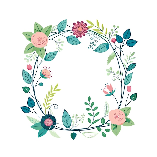 Rahmen mit Blumenvektorillustration