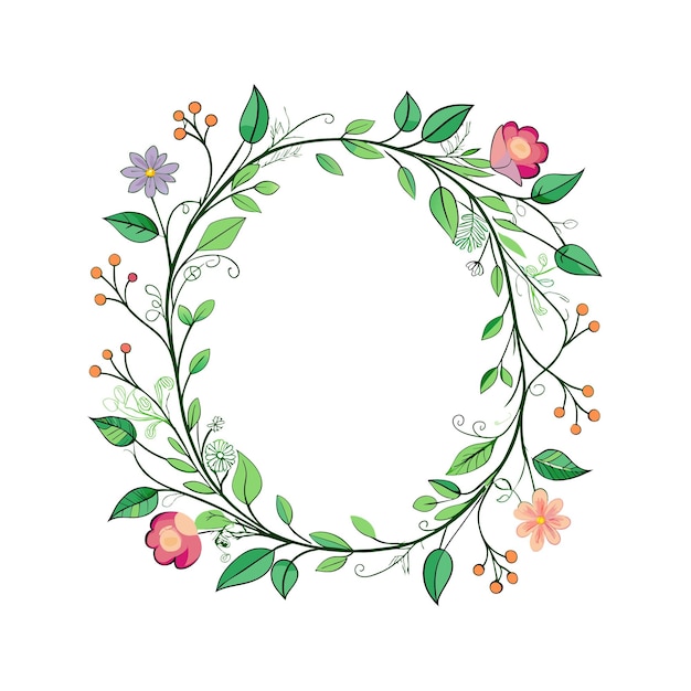 Rahmen mit Blumenvektorillustration