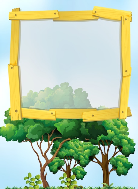 Rahmendesign mit bäumen im hintergrund