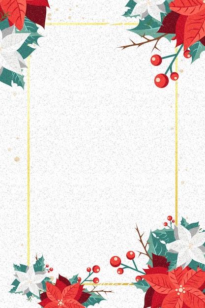Rahmenhintergrund mit Weihnachtsblumen