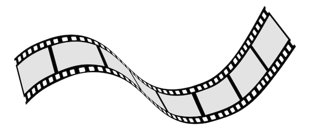 Vektor rahmenvorlage für kinoaufzeichnung gekrümmter filmstreifen