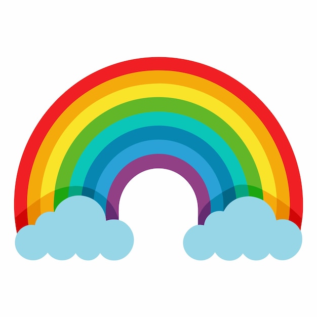 Rainbow-Clipart-Vektorillustration im Cartoon-Stil