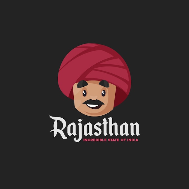 Rajasthan unglaubliche bundesstaat indien maskottchen logo-vorlage