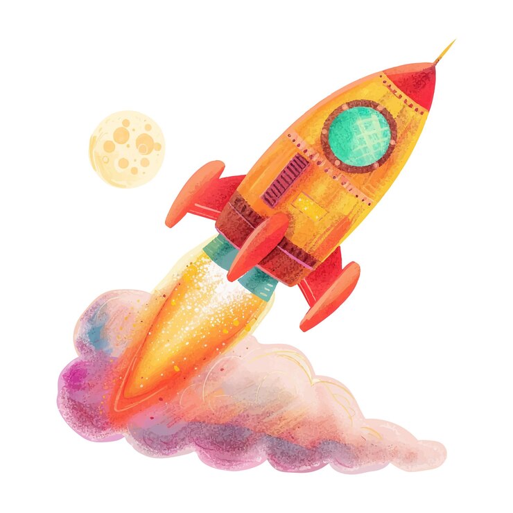Rakete, die zum Mond fliegt 12