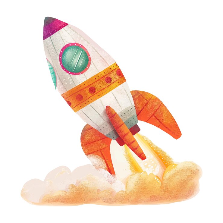 Rakete fliegt zum Mond 3