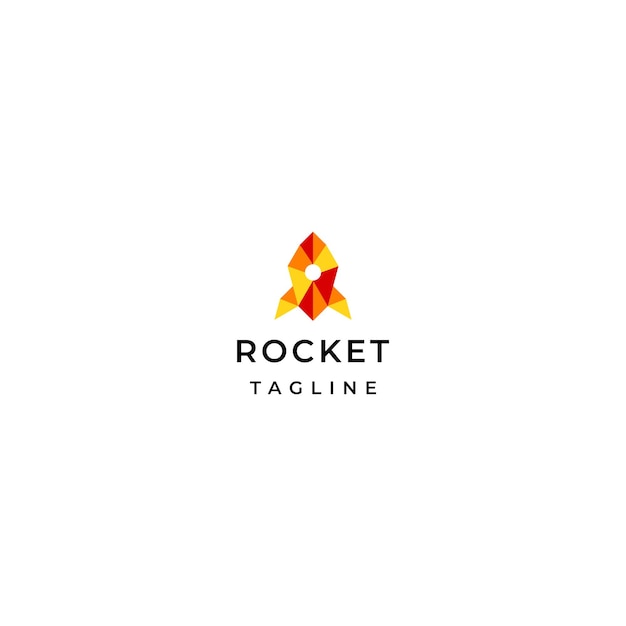 Rakete geometrische logo-design-vorlage