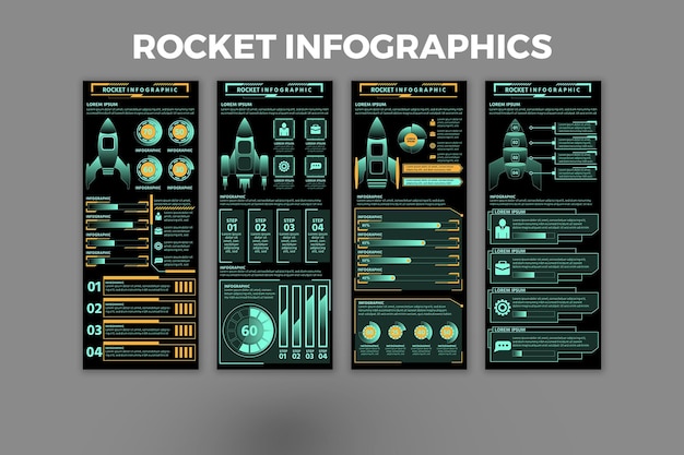 Rakete-infografik-vorlage