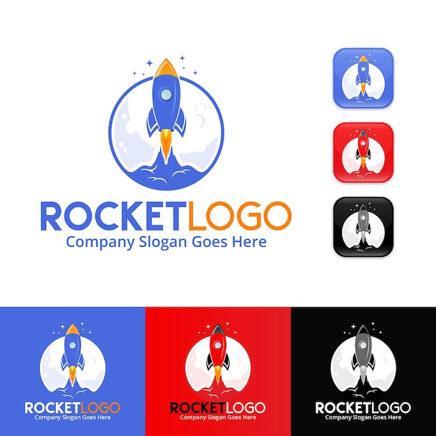 Vektor rakete logo design premium-vektor