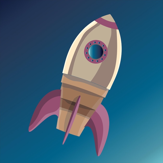 Raketenillustration für Kindergeschichten von Unternehmensgründungen über den Weltraum