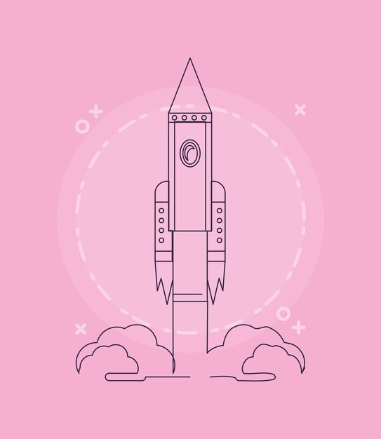 Vektor raketenraum-symbol