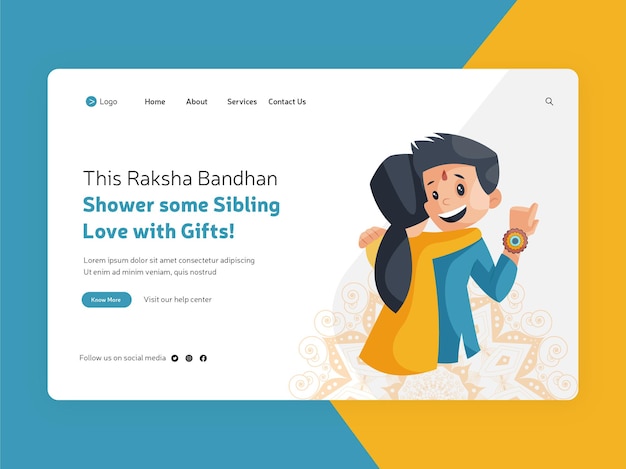 Raksha bandhan festival bietet landingpage-design