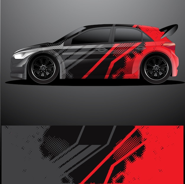 Rallye auto aufkleber grafik wrap, abstraktes design