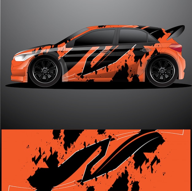 Rallye auto aufkleber grafik wrap, abstraktes design