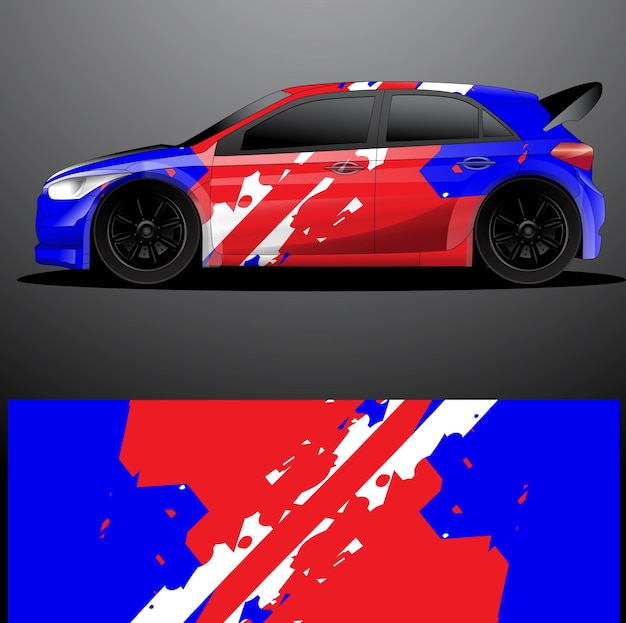 Vektor rallye auto aufkleber grafik wrap vektor abstrakten hintergrund