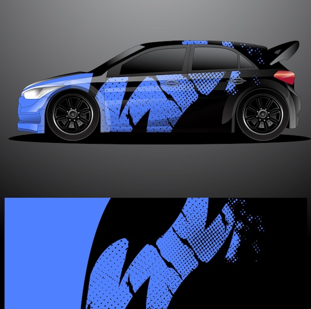 Vektor rallye auto aufkleber grafik wrap