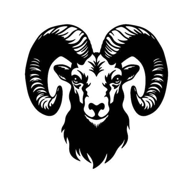 Ram-kopf-logo-silhouettenvektor