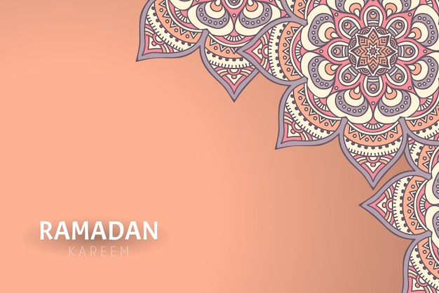 Ramadam kareem hintergrund mit mandala ornamenten