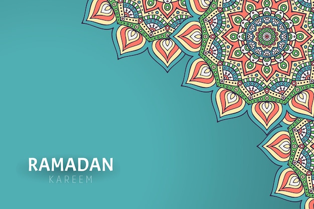 Ramadam kareem hintergrund mit mandala ornamenten