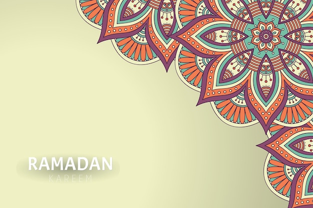 Ramadam kareem hintergrund mit mandala ornamenten