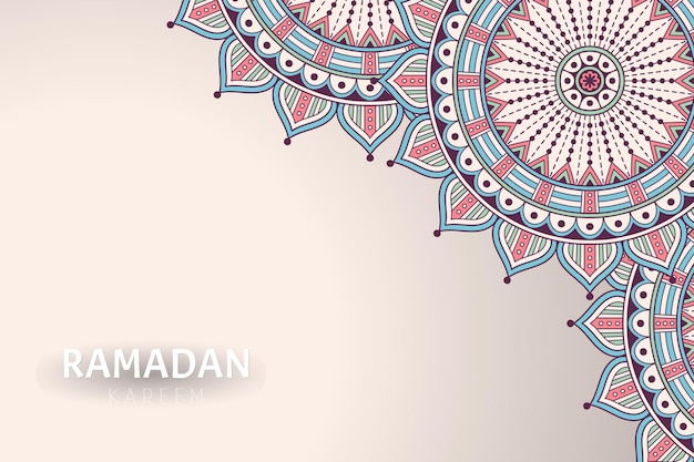 Ramadam kareem hintergrund mit mandala ornamenten