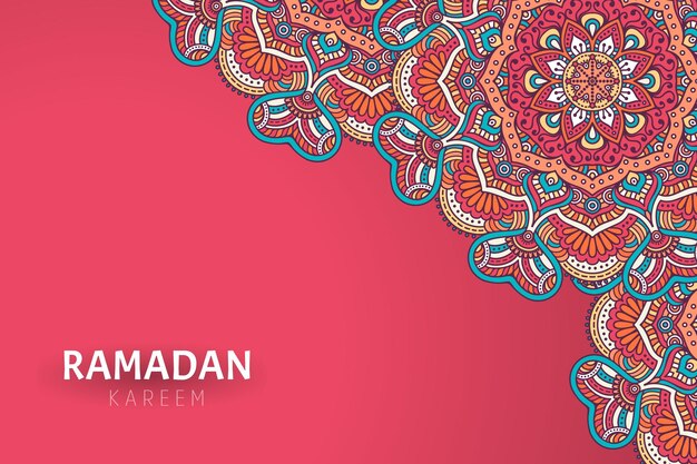 Ramadam kareem hintergrund mit mandala ornamenten