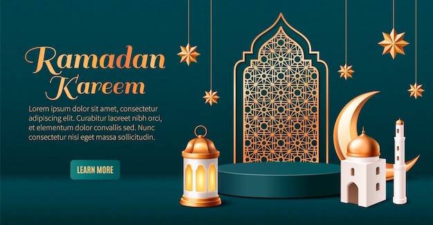 Ramadan-Banner im realistischen Stil