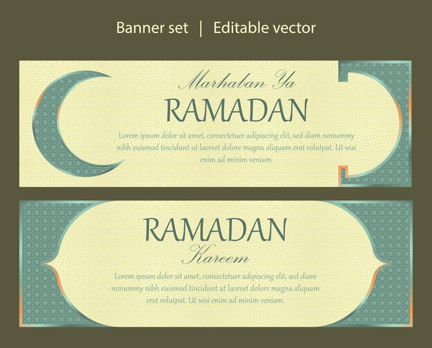 Ramadan-Banner-Set alle Vektor und editierbar