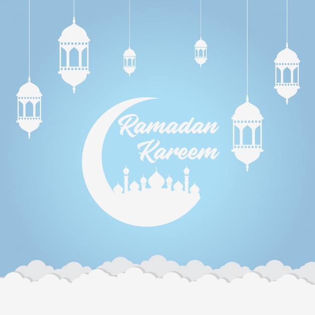 Ramadan blue soft hintergrund