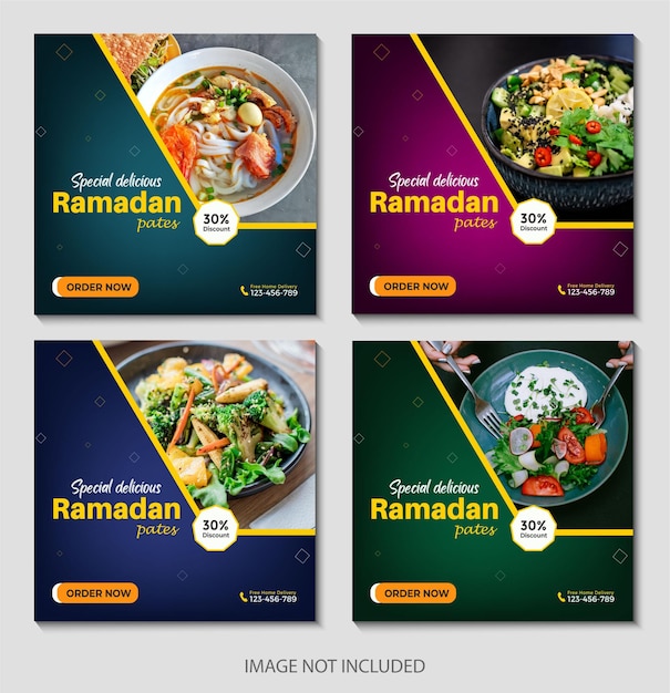 Ramadan delicious chicken banner vorlage oder social media post food restaurant menü set design