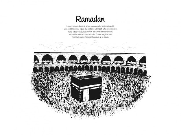 Vektor ramadan-design mit kaaba