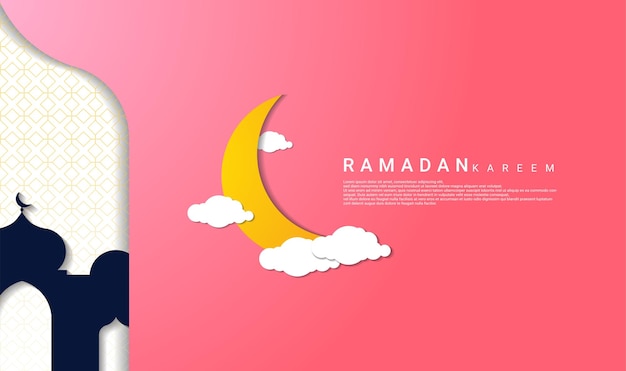 Ramadan-design mit papierschnitt-stil, geeignet für ramadan-hintergründe, grußkarten, web-cover, vorlagen, karten usw