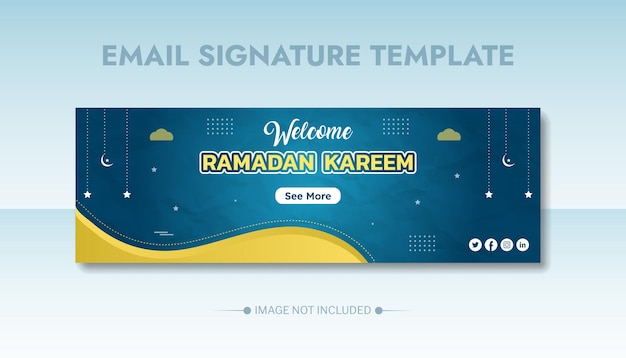 Ramadan-e-mail-signaturvorlage oder designvorlage für e-mail-fußzeilen
