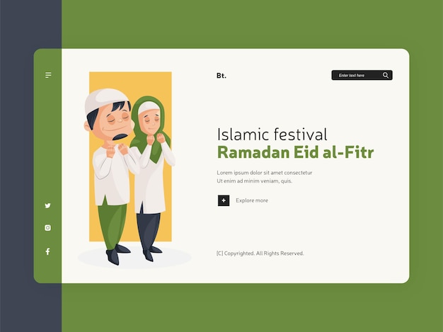 Ramadan eid al fitr festival landingpage vorlage