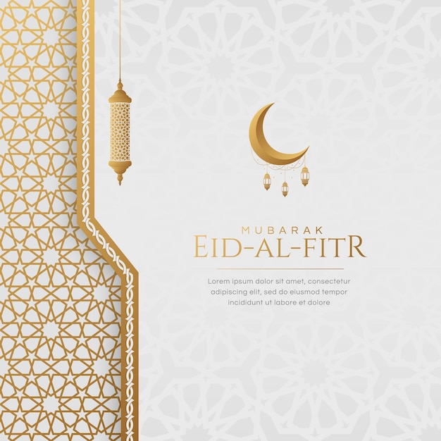 Vektor ramadan eid-al-fitr mubarak grüße islamische arabische arabeske ornamente weißer hintergrund