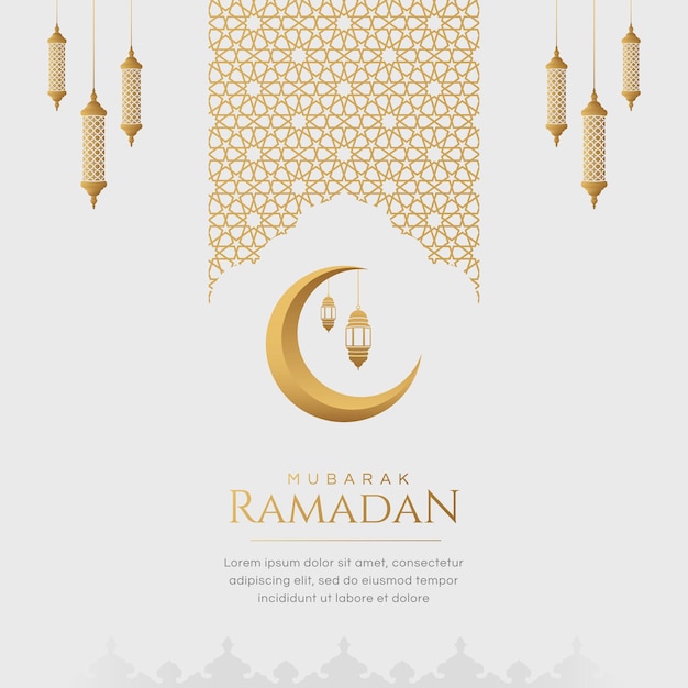 Vektor ramadan eid mubarak grüße islamische arabische arabeske ornamente weißer hintergrund mit kopierraum