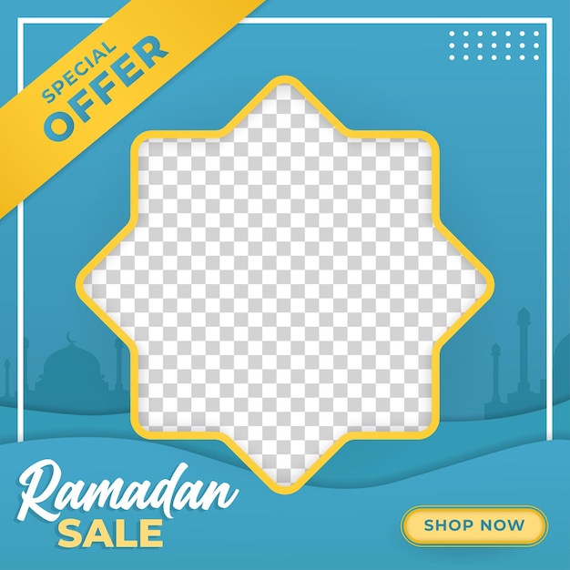 Ramadan einfaches verkaufsbanner-design, geeignet für den einsatz in sozialen medien und auf websites