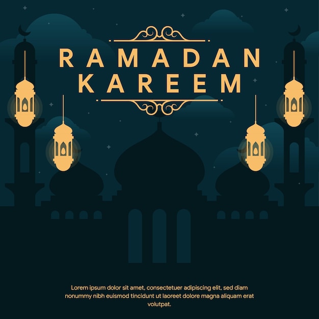 Ramadan-fahnenillustration im flachen design