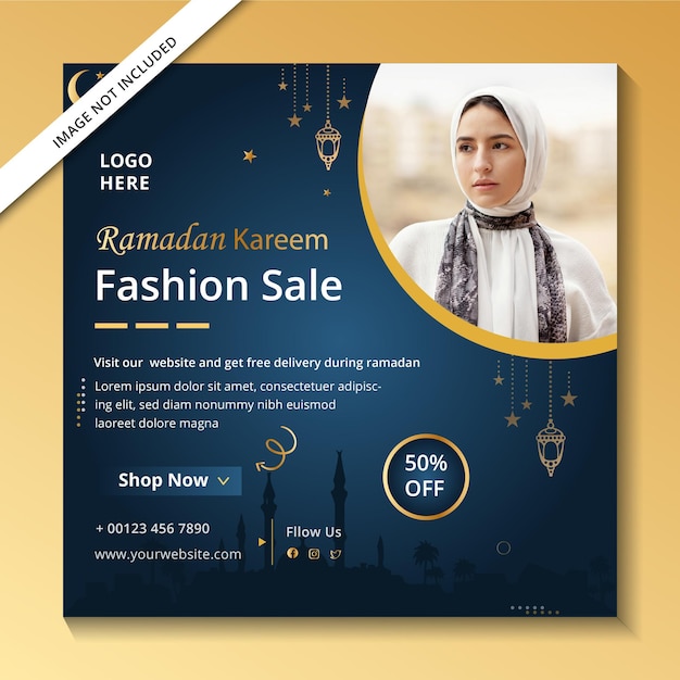 Vektor ramadan fashion sale social media post instagram vektor