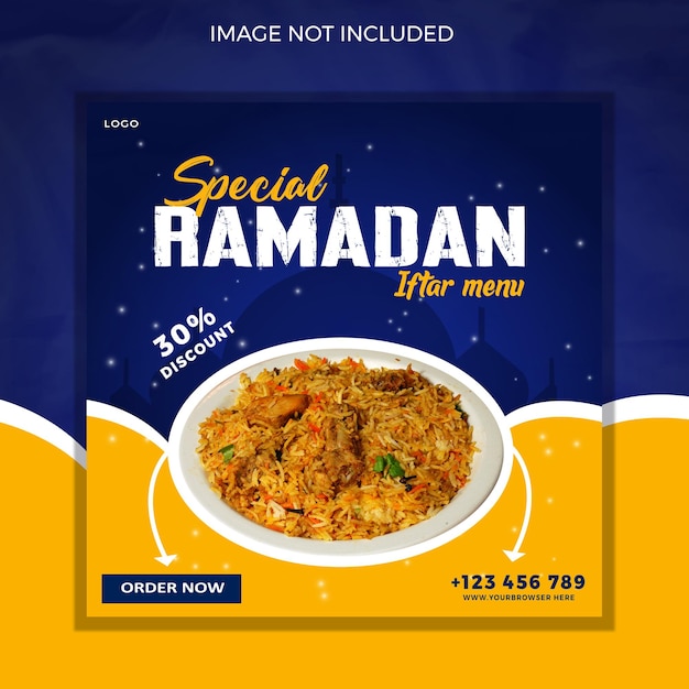 Ramadan food social media post banner oder instagram obst post banner vorlage