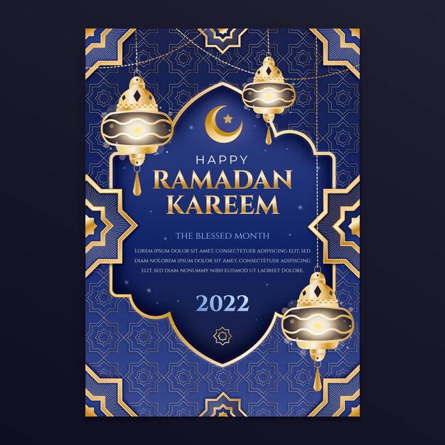 Ramadan-Grußkartenvorlage mit Farbverlauf