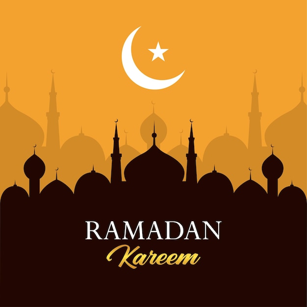 Ramadan-Hintergrunddesign mit Halbmond und Stern