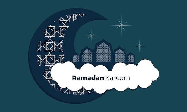 Ramadan islamische blaue hintergrundillustration