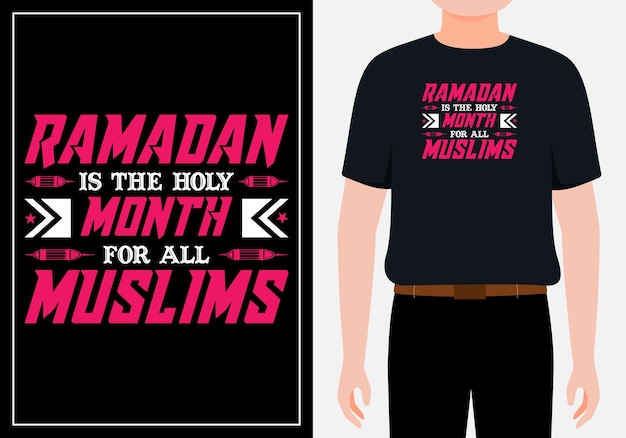 Ramadan ist der heilige monat für alle muslime islamisches typografie-design premium-vektor premium-vektor