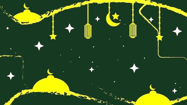 Ramadan Kareem 2023 gelbe und grüne Farbe