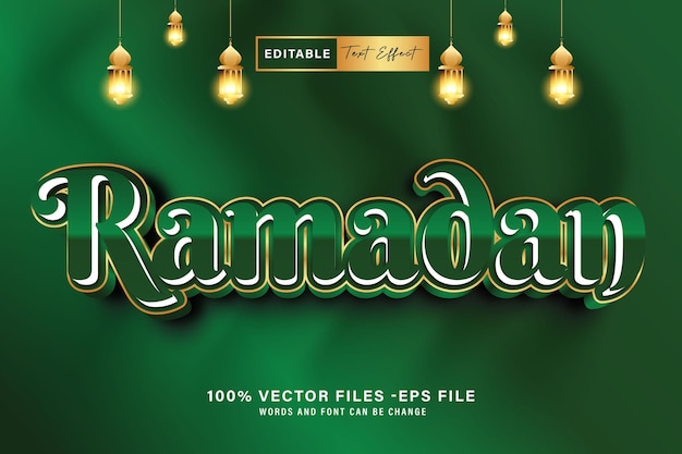 Ramadan Kareem 3d bearbeitbarer Text-Effekt-Stil